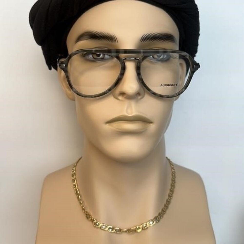 New Authentic EVEGLASSES CHARCOAL CHECK / CLEAR LENS Burberry OBE2377 - Picture 8 of 14